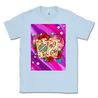 Dusty Blue playing cards with pearls and glitter air Classic Tee - AdoDesignShop
