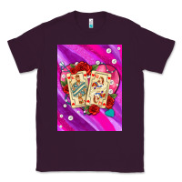 Plum playing cards with pearls and glitter air Classic Tee - AdoDesignShop