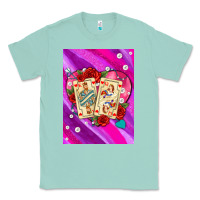Seafoam playing cards with pearls and glitter air Classic Tee - AdoDesignShop