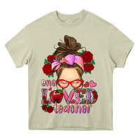 Mossy one loved teacher messy bun Heavy Core Tee - RanaPortraitStore