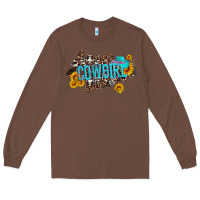 Chestnut western cowgirl and sunflower with hat and cowhide leopard Long Sleeve Tee - Artiststas