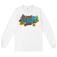 White western cowgirl and sunflower with hat and cowhide leopard Long Sleeve Tee - Artiststas
