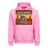 Fuchsia Pink just a girl who loves horses Urban Hoodie - TumblerDesignByShophia