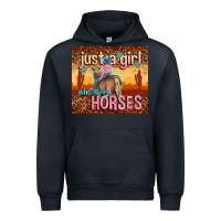 Navy just a girl who loves horses Urban Hoodie - TumblerDesignByShophia