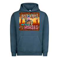 Pigment Midnight Navy just a girl who loves horses Urban Hoodie - TumblerDesignByShophia