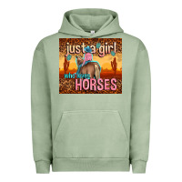 Pigment Oil Green just a girl who loves horses Urban Hoodie - TumblerDesignByShophia
