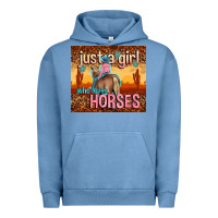 Pigment Pebble Blue just a girl who loves horses Urban Hoodie - TumblerDesignByShophia
