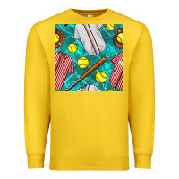 Lemon softball uniform glove and bat with field seamless pattern Premium Sweatshirt - BundleAndBundleShop