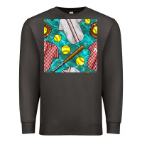 Smoke softball uniform glove and bat with field seamless pattern Premium Sweatshirt - BundleAndBundleShop