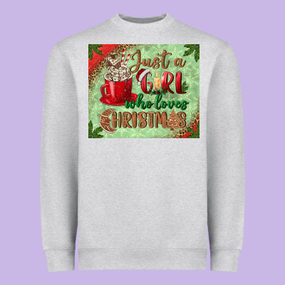 Just A Girl Who Loves Christmas Mousepad Heavyweight Sweatshirt Designed By Bundleandbundleshop