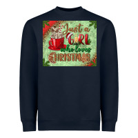Navy just a girl who loves christmas mousepad Heavyweight Sweatshirt - BundleAndBundleShop