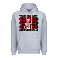 Heather Grey When You re Dead Inside But It Christmas Skeleton Premium Hoodie - Bettercallsaul