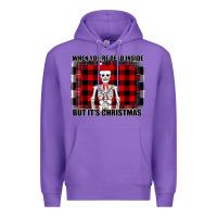 Purple When You re Dead Inside But It Christmas Skeleton Premium Hoodie - Bettercallsaul