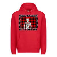 Red When You re Dead Inside But It Christmas Skeleton Premium Hoodie - Bettercallsaul