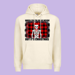 When You Re Dead Inside But It Christmas Skeleton Premium Hoodie Designed By Bettercallsaul