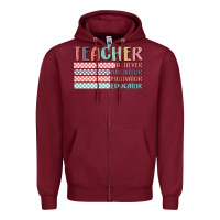 Burgundy retro teacher Zipper Hoodie - MaliasSmallBusiness