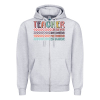 Heather Grey retro teacher Zipper Hoodie - MaliasSmallBusiness