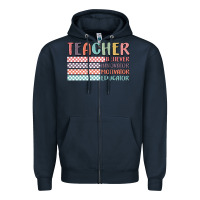 Navy retro teacher Zipper Hoodie - MaliasSmallBusiness