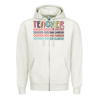 Oatmeal Heather retro teacher Zipper Hoodie - MaliasSmallBusiness