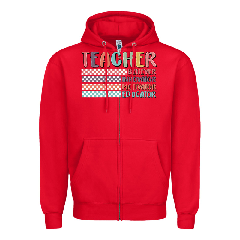 Retro Teacher Zipper Hoodie by MaliasSmallBusiness | Teevron