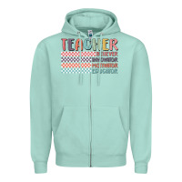 Seafoam retro teacher Zipper Hoodie - MaliasSmallBusiness