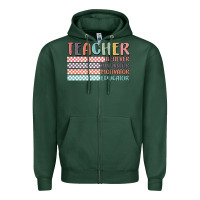 Sports Green retro teacher Zipper Hoodie - MaliasSmallBusiness