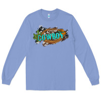 Colony Blue western cowboy and hat with cactus and cowhide Long Sleeve Tee - Artiststas