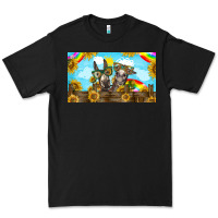 Black 2 donkeys sunflower Premium Tee - BarkalooDesign