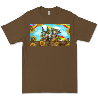 Cacao 2 donkeys sunflower Premium Tee - BarkalooDesign