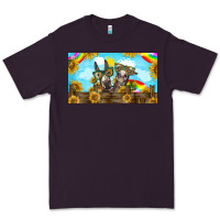 Plum 2 donkeys sunflower Premium Tee - BarkalooDesign
