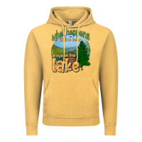 Vintage Mustard what happens at the lake stays at the lake Vintage Hoodie - HRA Design Shop