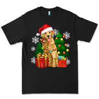 Black christmas golden dog Premium Tee - Zillion Design Studio