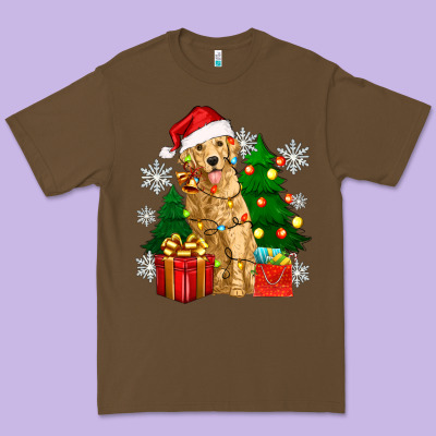 Premium Tee christmas golden dog