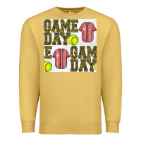 Antique Gold softball uniform game day seamless pattern Premium Sweatshirt - BundleAndBundleShop