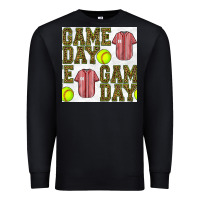 Black softball uniform game day seamless pattern Premium Sweatshirt - BundleAndBundleShop