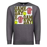 Charcoal Heather softball uniform game day seamless pattern Premium Sweatshirt - BundleAndBundleShop