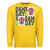 Lemon softball uniform game day seamless pattern Premium Sweatshirt - BundleAndBundleShop