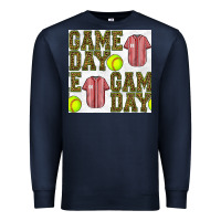Navy softball uniform game day seamless pattern Premium Sweatshirt - BundleAndBundleShop