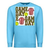 Ocean Blue softball uniform game day seamless pattern Premium Sweatshirt - BundleAndBundleShop