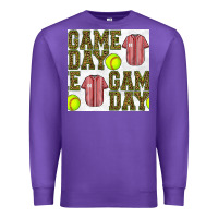 Purple softball uniform game day seamless pattern Premium Sweatshirt - BundleAndBundleShop
