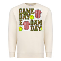 Sandshell softball uniform game day seamless pattern Premium Sweatshirt - BundleAndBundleShop