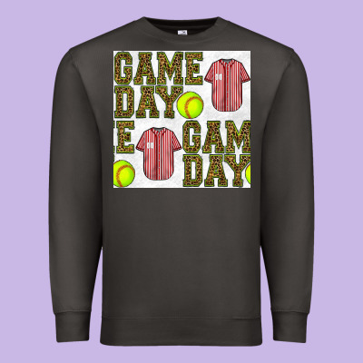 Softball Uniform Game Day Seamless Pattern Premium Sweatshirt Designed By Bundleandbundleshop