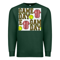 Sports Green softball uniform game day seamless pattern Premium Sweatshirt - BundleAndBundleShop