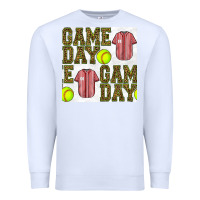 White softball uniform game day seamless pattern Premium Sweatshirt - BundleAndBundleShop
