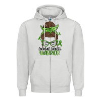 Dove Grey messy bun mental health warrior Zipper Hoodie - MaliasSmallBusiness