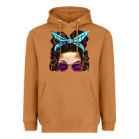 Meerkat Messy Bun Mom And Pink Leopard Sunglasses Heavyweight Hoodie - BundleAndBundleShop