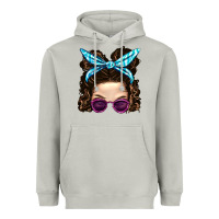 Moon Dust Messy Bun Mom And Pink Leopard Sunglasses Heavyweight Hoodie - BundleAndBundleShop