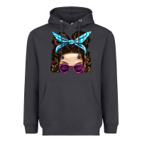 Smoke Messy Bun Mom And Pink Leopard Sunglasses Heavyweight Hoodie - BundleAndBundleShop