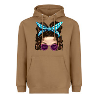 Toasted Coconut Messy Bun Mom And Pink Leopard Sunglasses Heavyweight Hoodie - BundleAndBundleShop