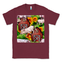 Burgundy Mama And Baby Pig Classic Tee - BundleAndBundleShop